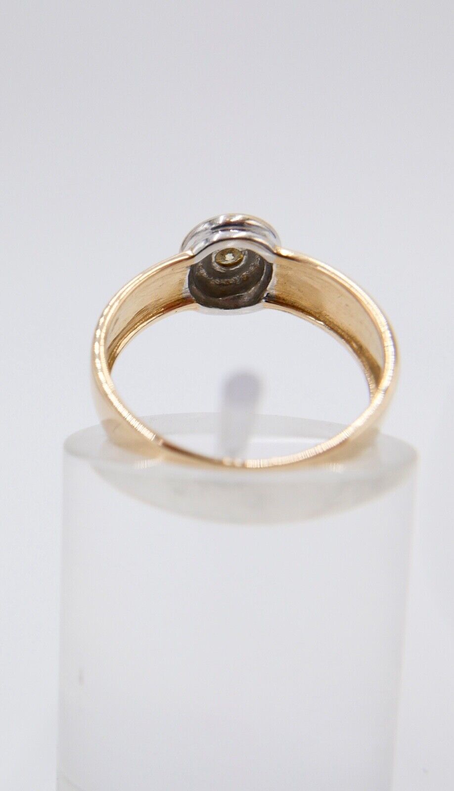 Solitär Bicolor Brillant 585 14K Fancy Yellow Gold Damen Ring 0,12 Ct Gr. 57 SI - Antikhandel-Stuttgart