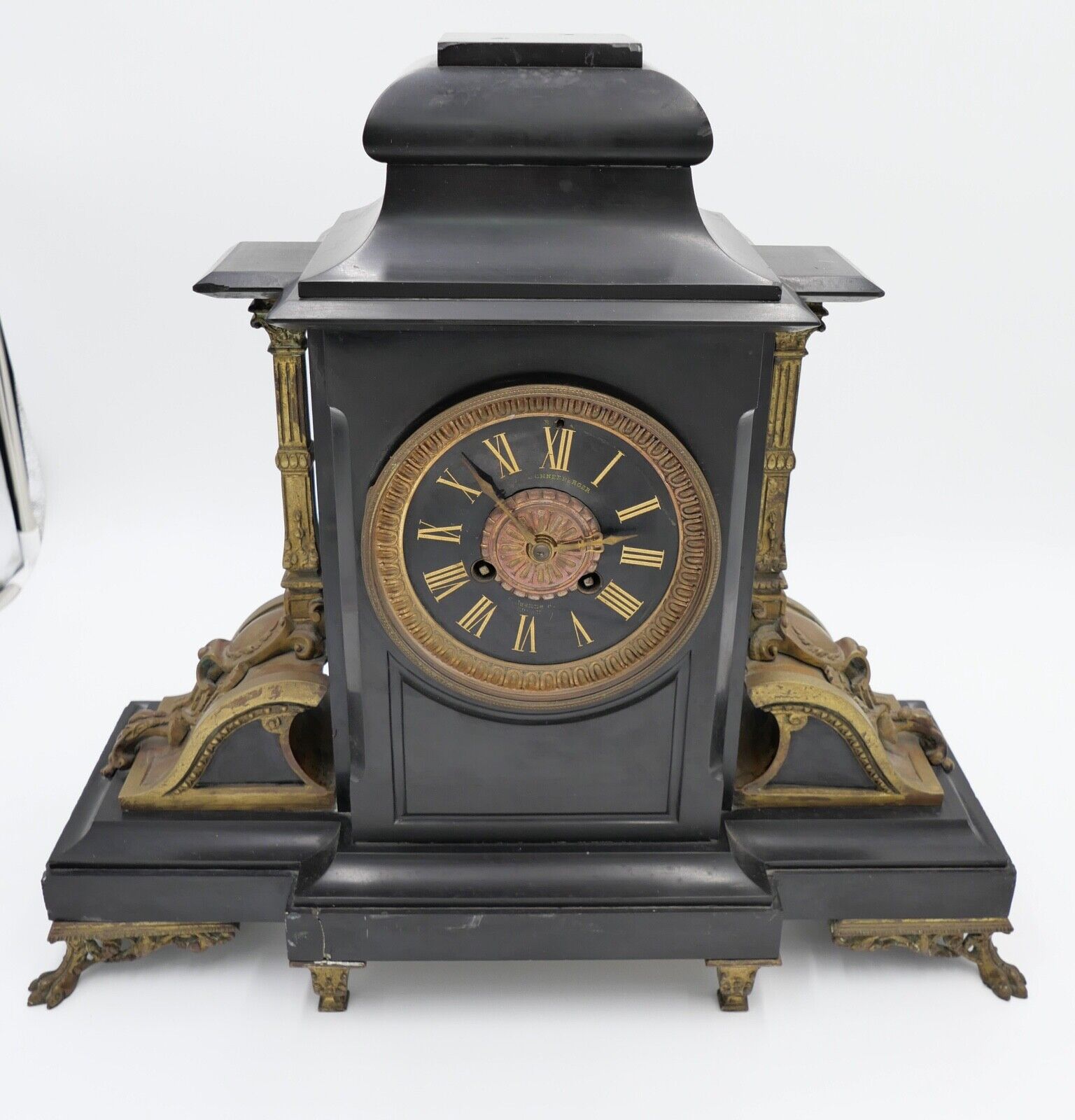 Antike XXL Schneeberger Pendule Kaminuhr um 1870 Historismus sehr schwer - Antikhandel-Stuttgart