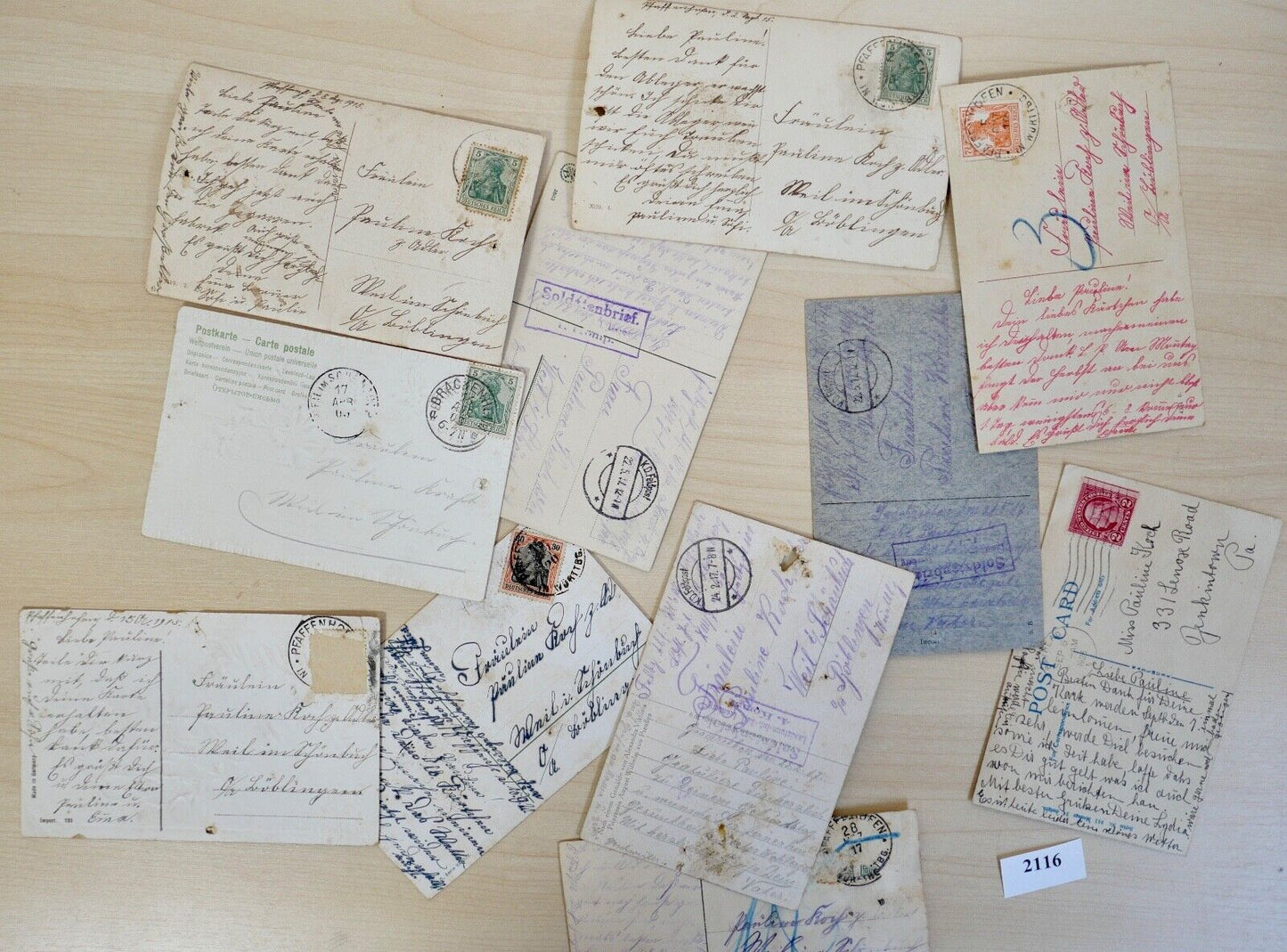 antike Ansichtskarten Postkarten Soldatenbrief Feldpost GLÜCK BLUMEN dt.Reich - Antikhandel-Stuttgart