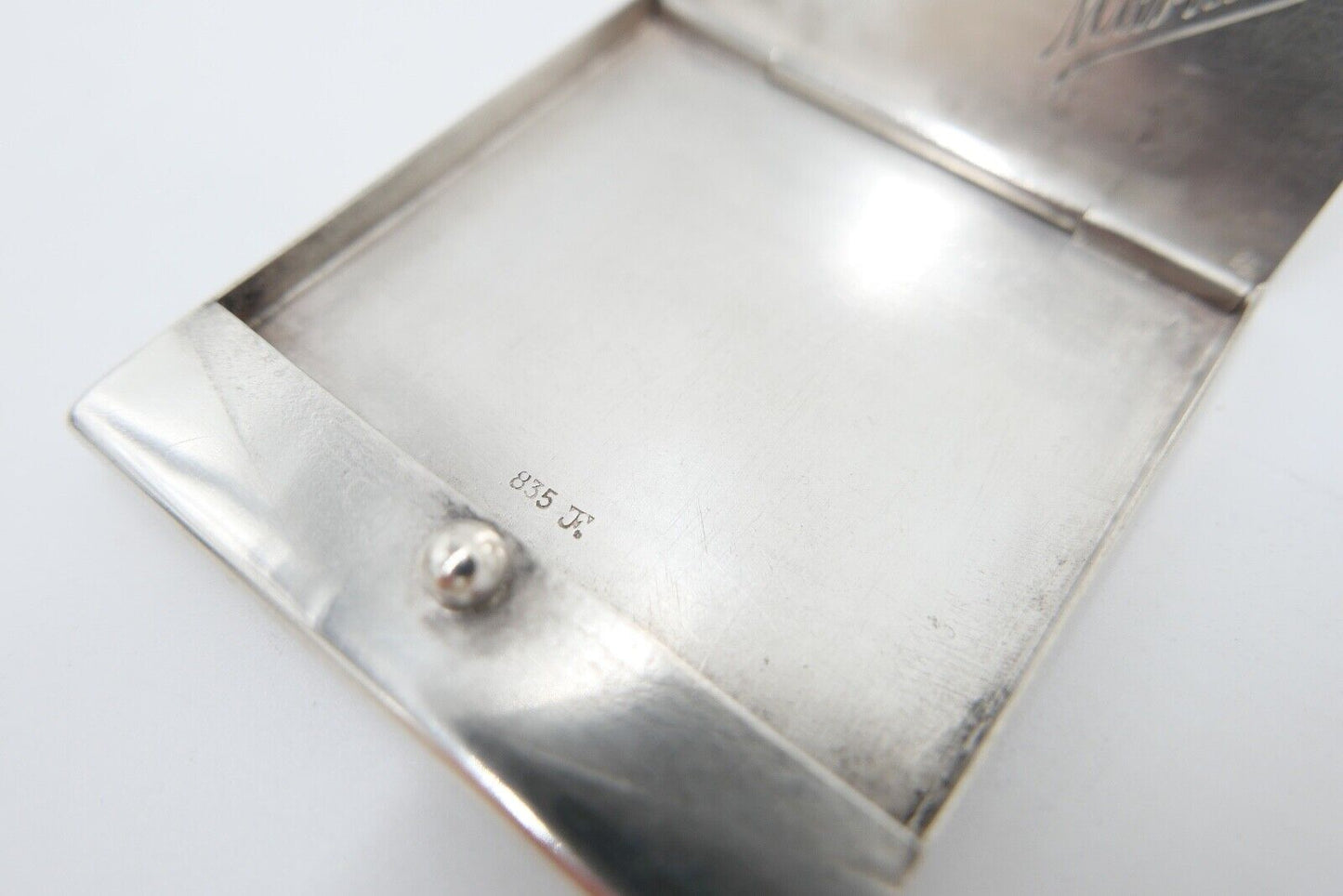 um 1930 Streichholzetui 835 Silber 32,8 Gr Silberetui Marianne Gravur - Antikhandel-Stuttgart