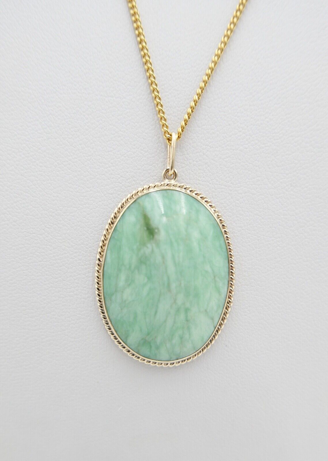 1980er Jahre Gelbgold 585 / 14K Anhänger mit AVENTURIN - Antikhandel-Stuttgart