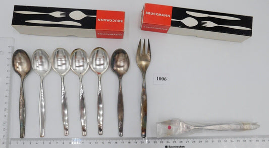 - NEU - 13 Teile BRUCKMANN 762 PARTY - 90er Silber Kuchengabel Kaffelöffel - Antikhandel-Stuttgart