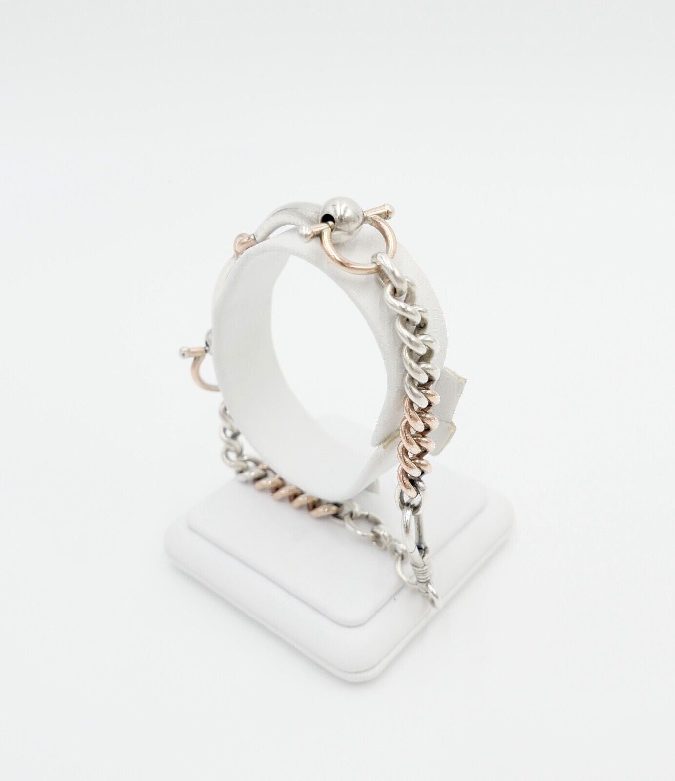 60er Jahre Pferdegebiss Armband 800 Silber vergoldet - Antikhandel-Stuttgart