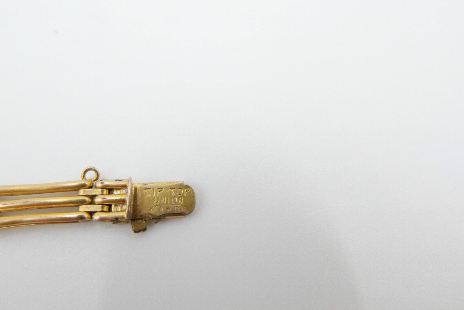 um 1900 Armband Tip Top Union AD Andreas Daub Glasstein 8,5 gr hart vergoldet - Antikhandel-Stuttgart