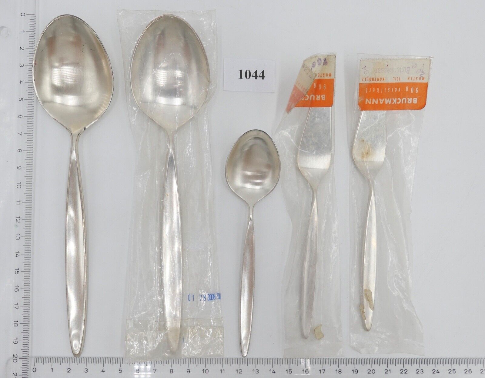 - NEU - 5 Teile BRUCKMANN 766 PALACE Fred Danner 90er Silber Löffel Buttermesser - Antikhandel-Stuttgart