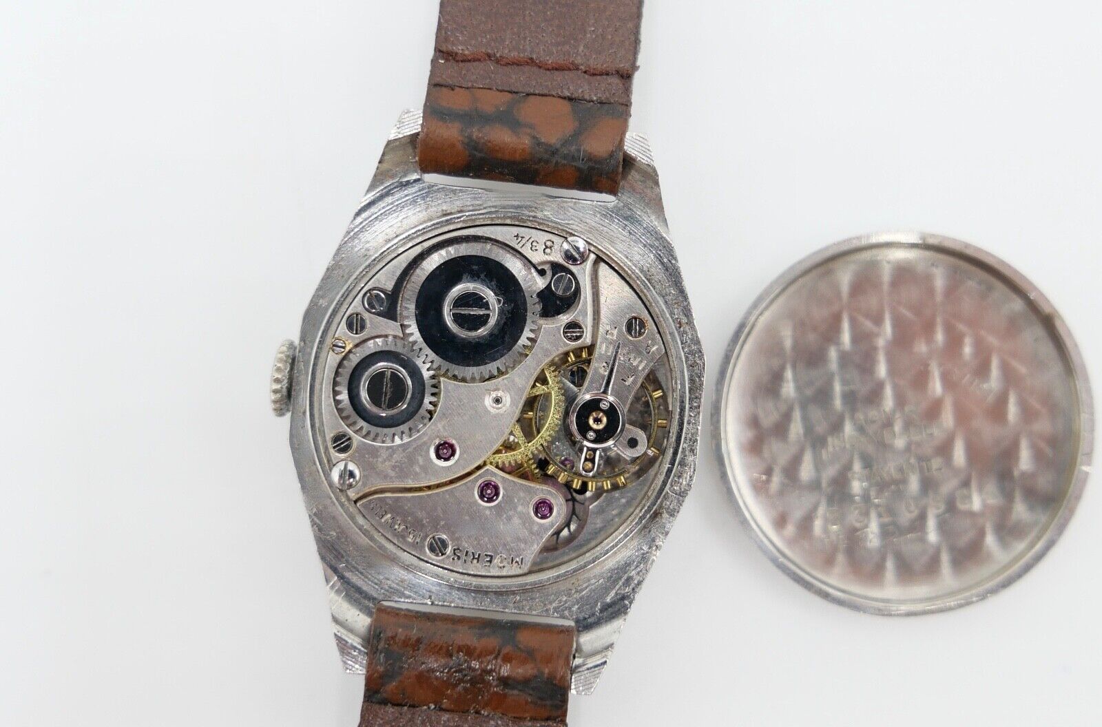 Moeris 1940er Jahre Art Deco Damenuhr Cal. 8 3/4 mit neuem Lederband - Antikhandel-Stuttgart