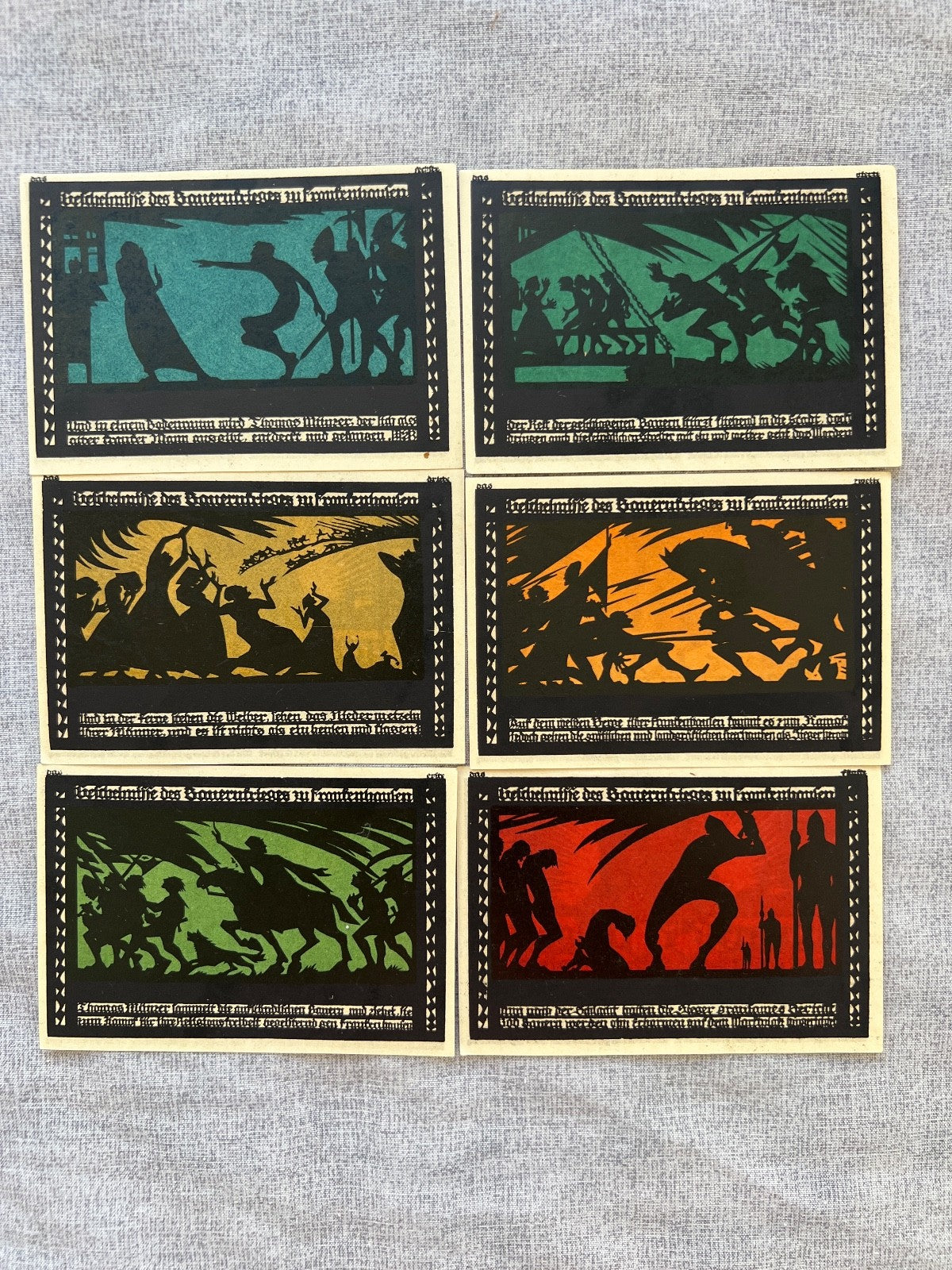 6x 50 Pfennig Geldscheine Banknote Notgeld Frankenhausen 1921 UNC