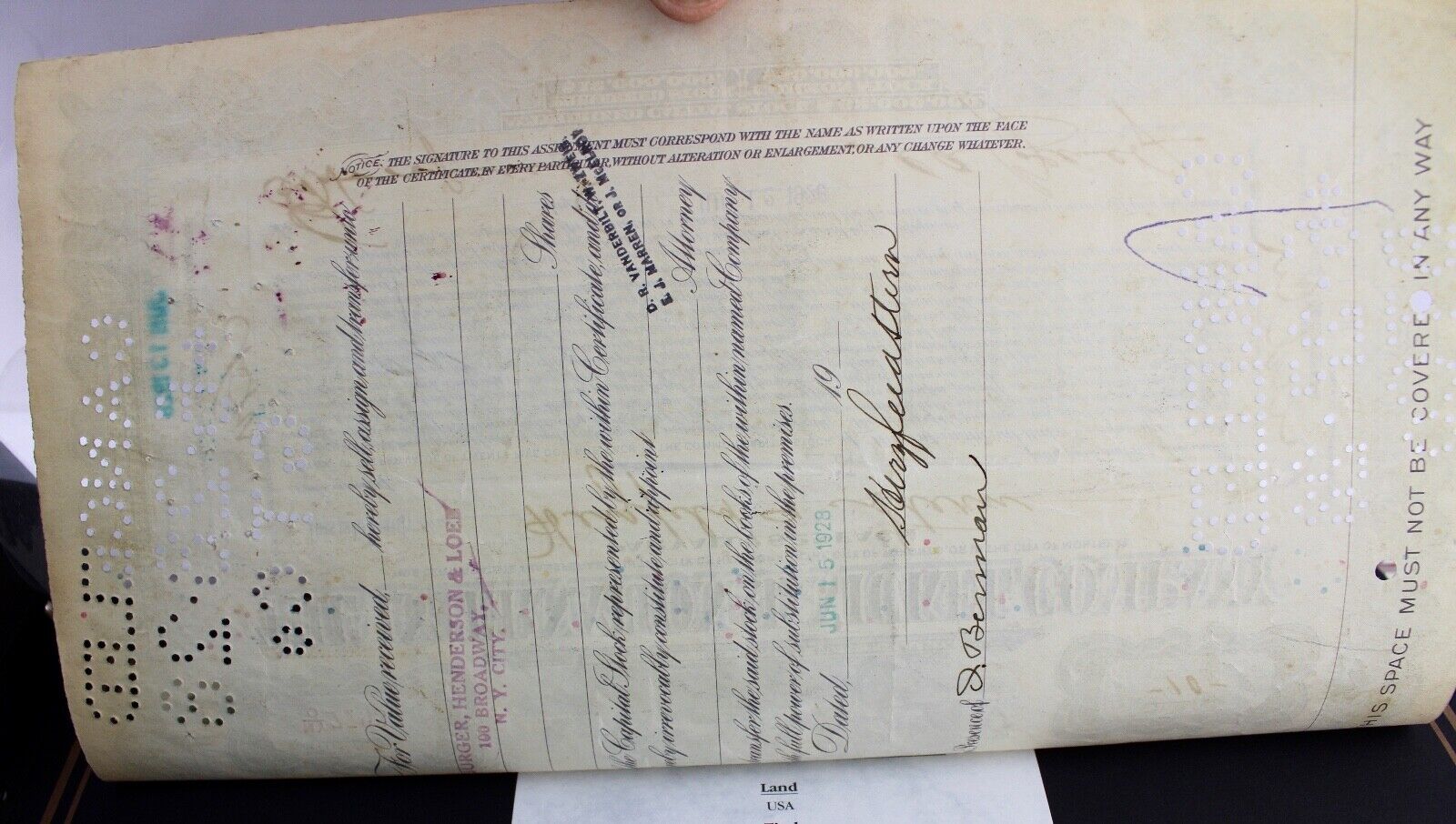 The International Nickel Company 1928 alte USA Aktie Stock Certificate 10 Shares - Antikhandel-Stuttgart