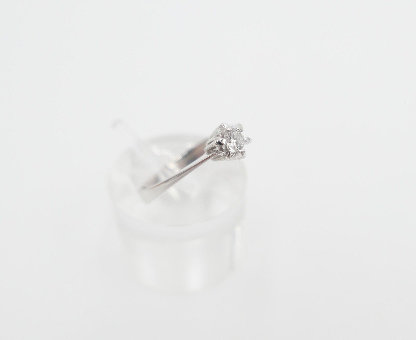 Solitär Ring Weißgold 750 / 18K Brillant SI / F 0,17 Ct Gr.56 Verlobung Hochzeit - Antikhandel-Stuttgart