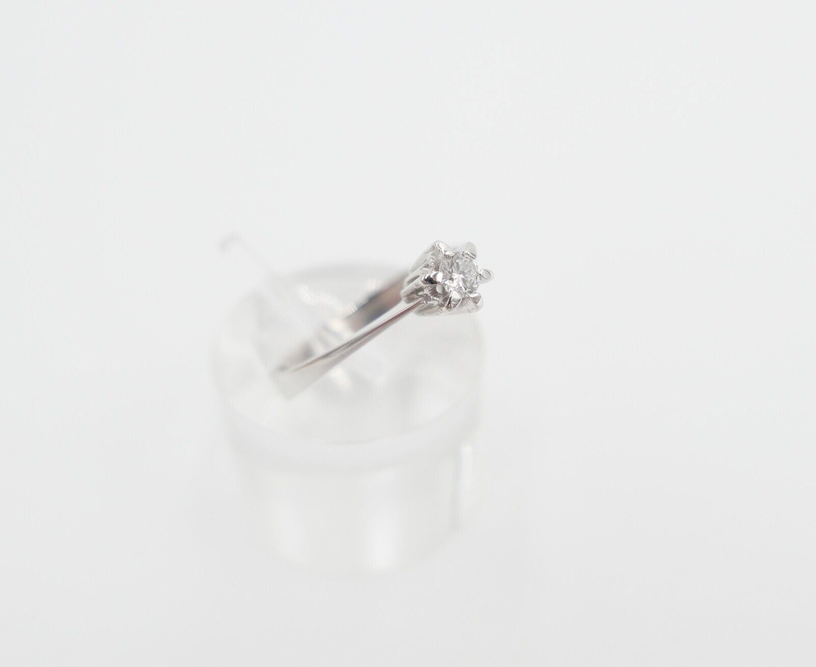 Solitär Ring Weißgold 750 / 18K Brillant SI / F 0,17 Ct Gr.56 Verlobung Hochzeit - Antikhandel-Stuttgart