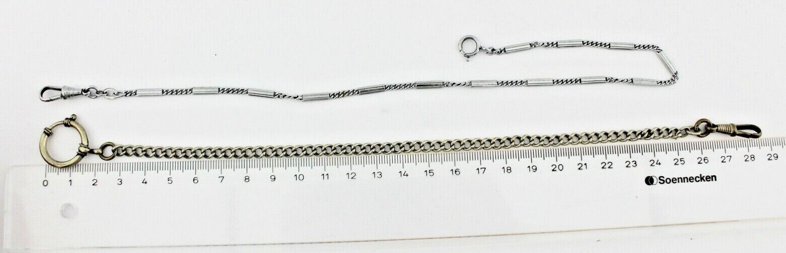 10 Antike Taschenuhr Kette watch Chain Silber versilbert Metall L&F Doppeladler - Antikhandel-Stuttgart
