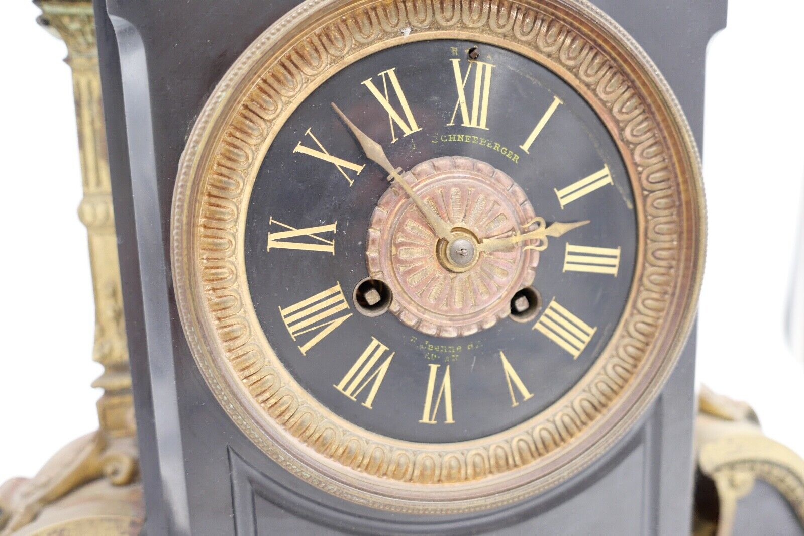 Antike XXL Schneeberger Pendule Kaminuhr um 1870 Historismus sehr schwer - Antikhandel-Stuttgart