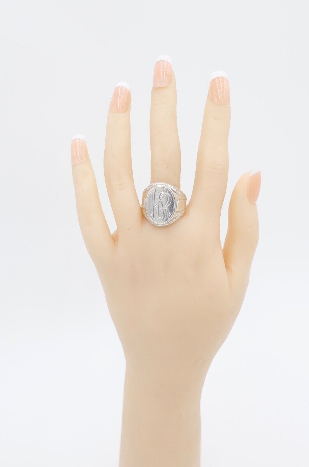 ART DECO Siegelring Monogramm KR Herrenring Ring 835 Silber Gr. 63 - Antikhandel-Stuttgart
