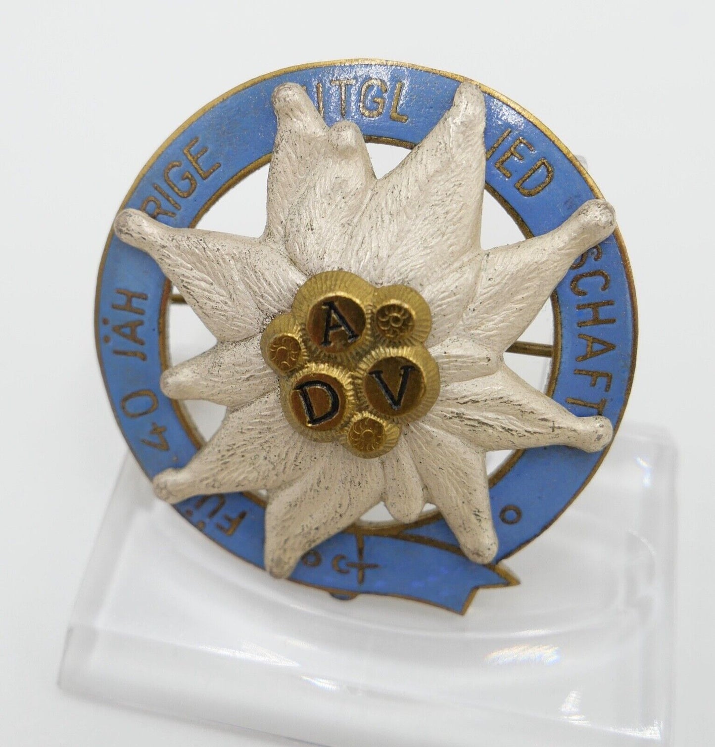 3x DAV Mitgliedsabzeichen Deutscher Alpenverein 25 & 40 Jahre Edelweiß - Antikhandel-Stuttgart