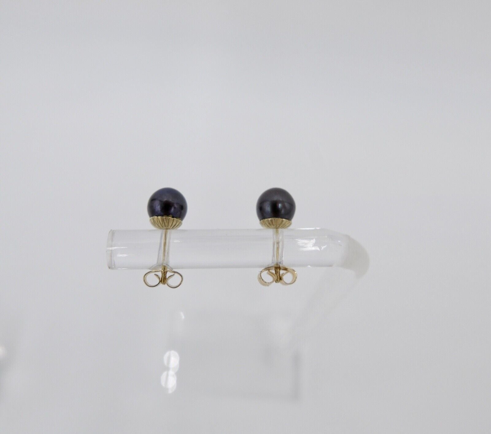 Tahiti Perlen Gold Ohrstecker Ohrringe 14K / 585 Gold Ø 6,1 mm - Antikhandel-Stuttgart