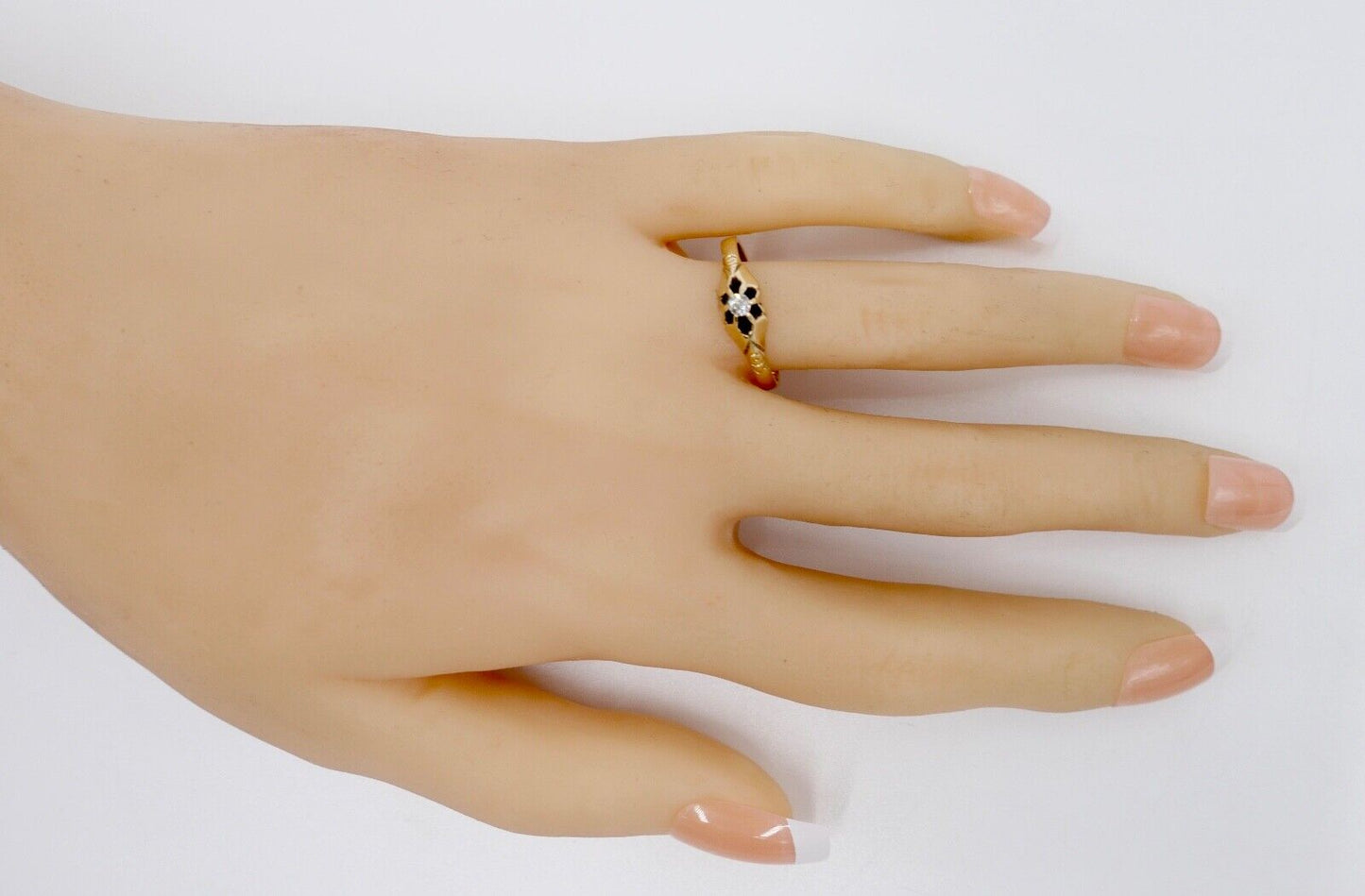 Antik um 1900 Jugendstil Solitär Ring Gold 333 Diamant Damenring Gr. 58 - Antikhandel-Stuttgart