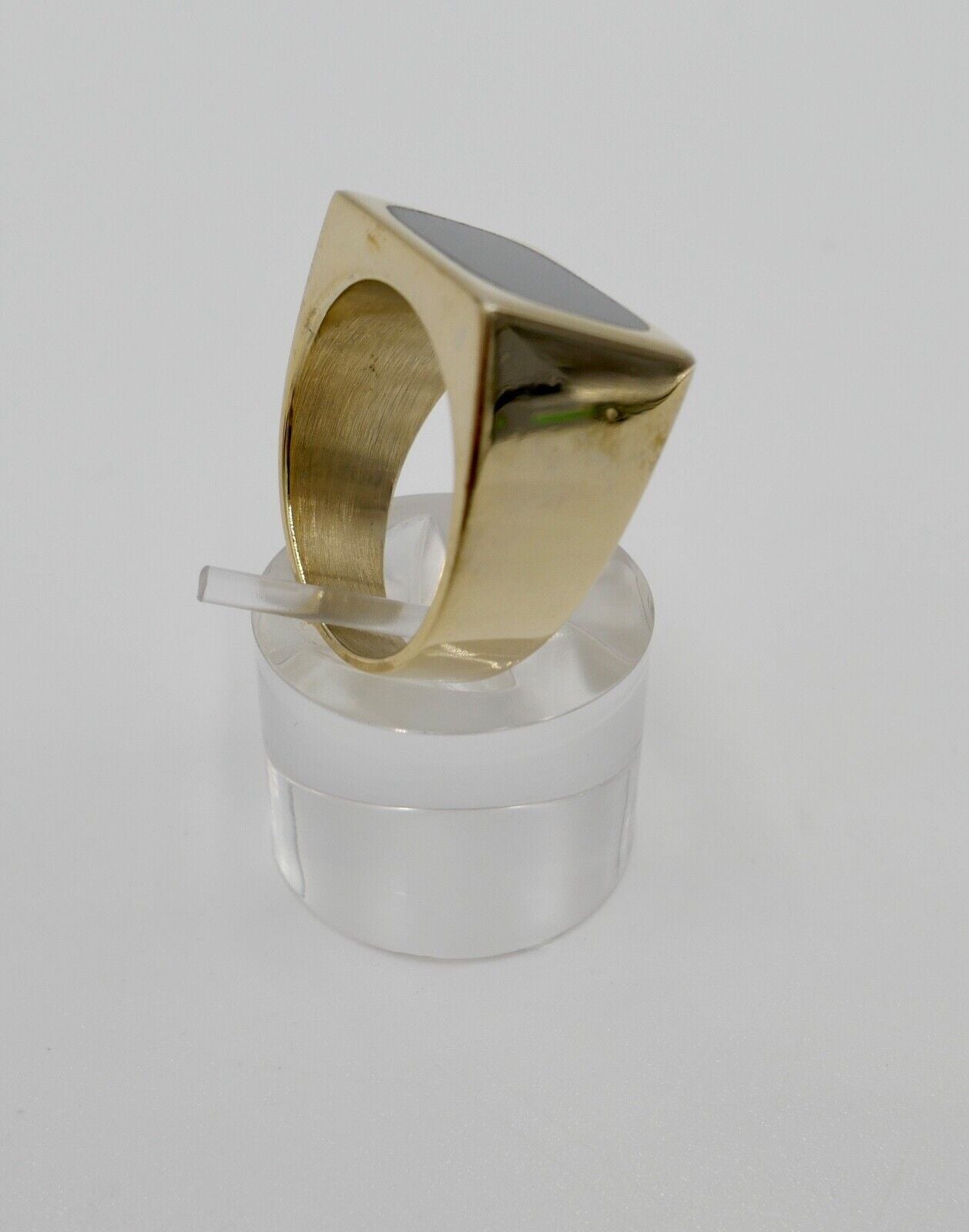 Alter Siegelring Herrenring Ring 835 Silber / Vergoldet Gr. 60-61 mit ONYX - Antikhandel-Stuttgart