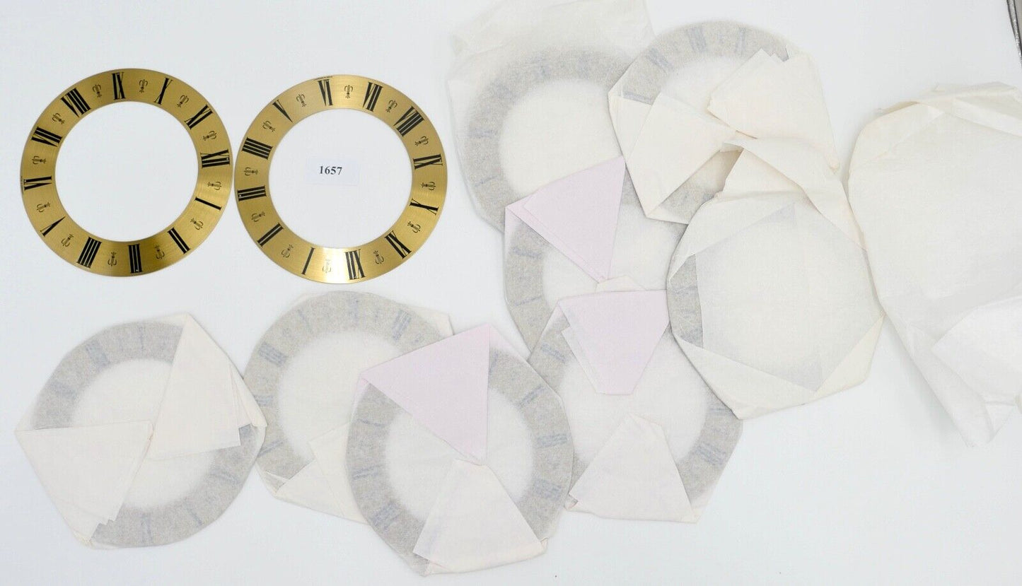 18x Zifferblatt Zahnreif Ø 140 mm NEU Messing für Kaminuhr Wanduhr Regulator usw - Antikhandel-Stuttgart