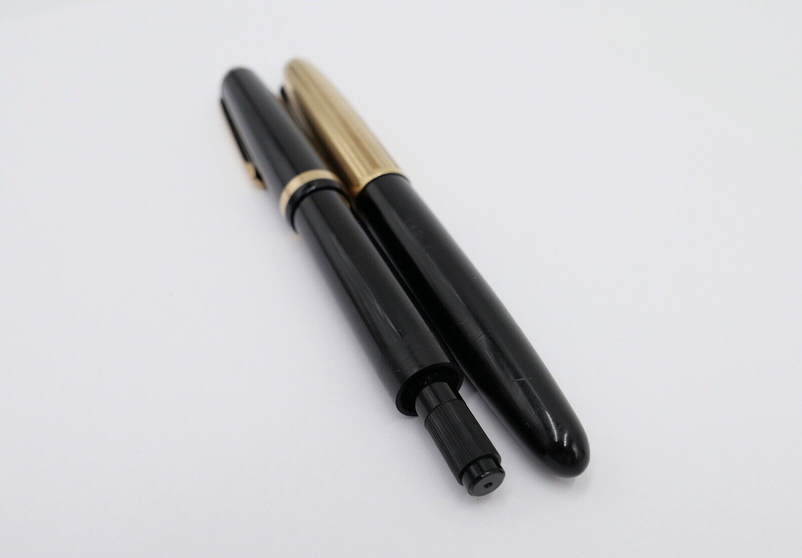 Set Vintage 2 LAMY Kolbenfüller Füller Modell 27 585 / 14 Ct Goldfeder - Antikhandel-Stuttgart