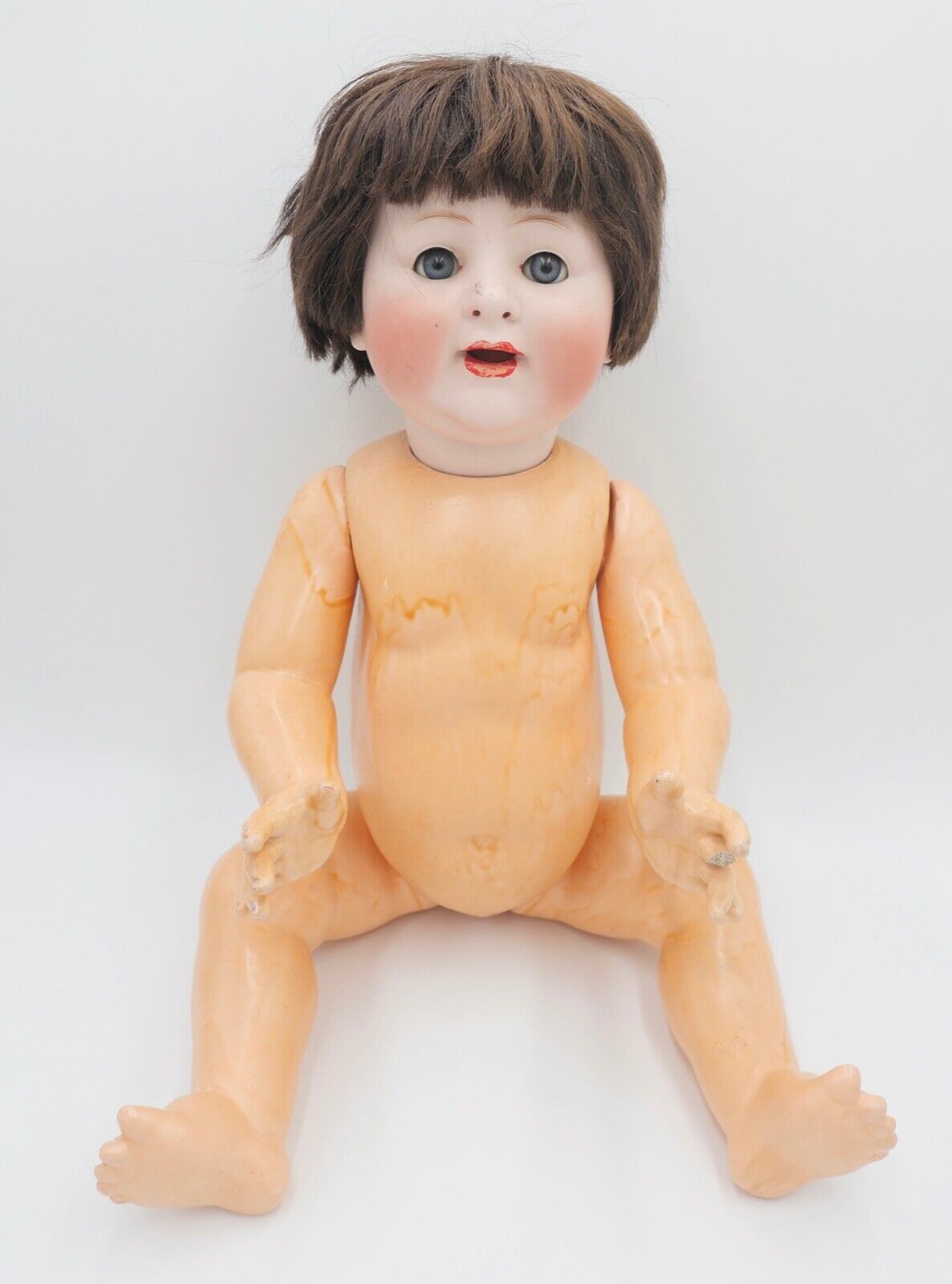 Antike Puppe Porzellan Kopf old doll 66 cm made in Germany Schlafaugen - Antikhandel-Stuttgart