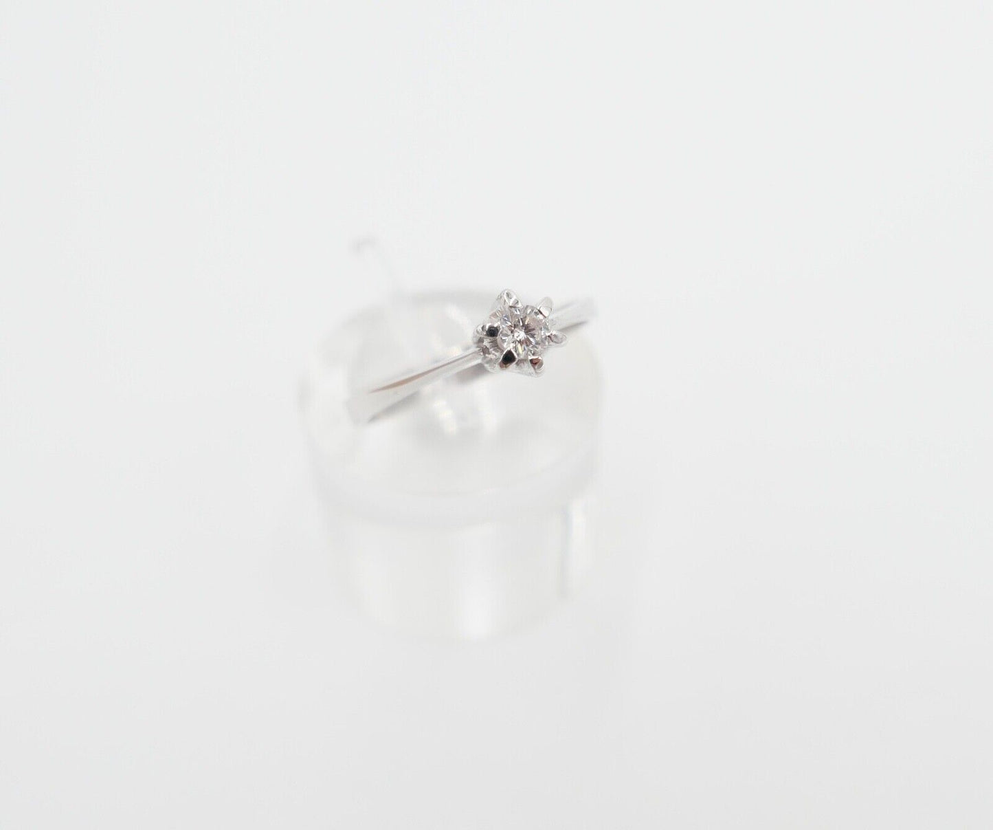 Solitär Ring Weißgold 750 / 18K Brillant SI / F 0,17 Ct Gr.56 Verlobung Hochzeit - Antikhandel-Stuttgart