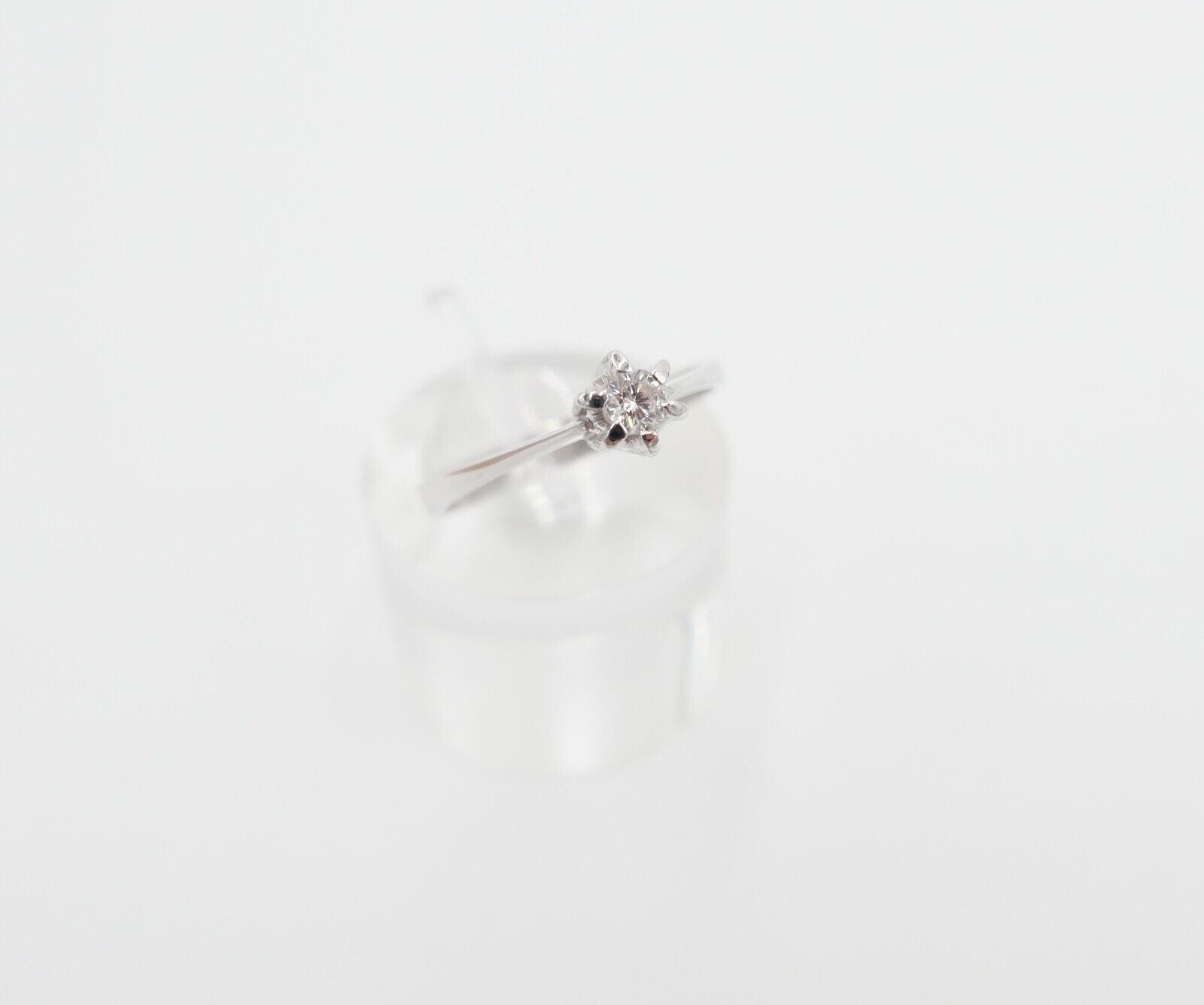 Solitär Ring Weißgold 750 / 18K Brillant SI / F 0,17 Ct Gr.56 Verlobung Hochzeit - Antikhandel-Stuttgart