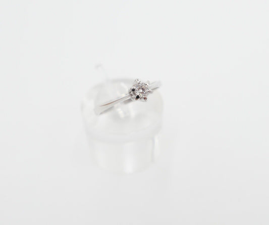 Solitär Ring Weißgold 750 / 18K Brillant SI / F 0,17 Ct Gr.56 Verlobung Hochzeit - Antikhandel-Stuttgart