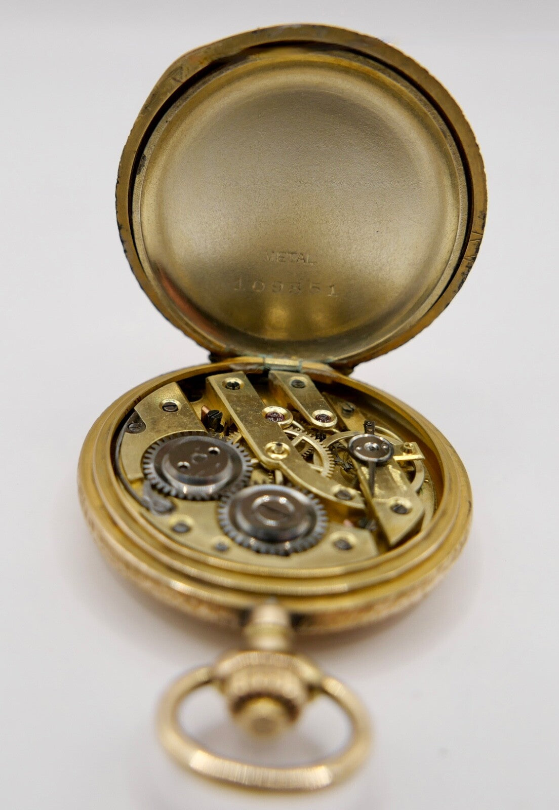 Antike Schweizer Damen Taschenuhr JRH 585 Gold  14K  mit Monogram Savonette