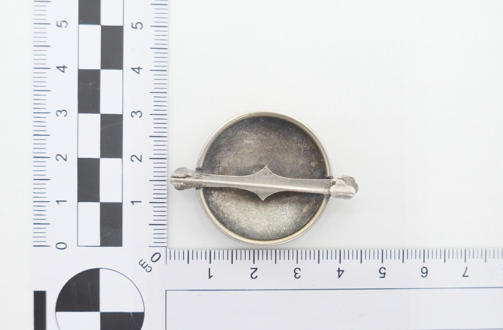 60er Jahre florale Silber Brosche 41 x 30 mm mit Emaille Blumen Rosen - Antikhandel-Stuttgart