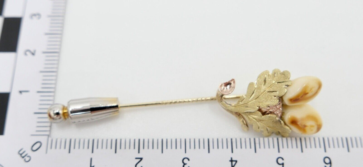 Grandel / Grandl 585 14K Gold Schmuck Brosche Anstecknadel 58,5 mm - Antikhandel-Stuttgart
