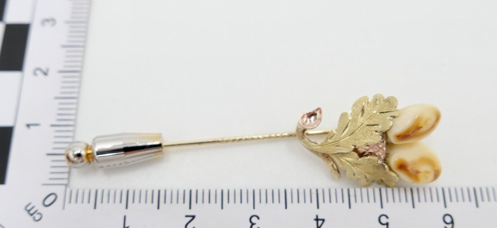 Grandel / Grandl 585 14K Gold Schmuck Brosche Anstecknadel 58,5 mm - Antikhandel-Stuttgart