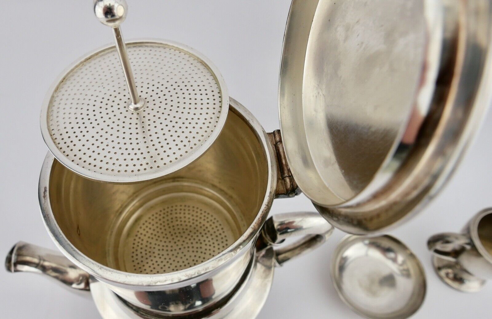 3 Tlg WMF Set Kännchen Schale Kanne Tee Mokka Kaffee NS 1930er 0,3 L 0,03 L - Antikhandel-Stuttgart