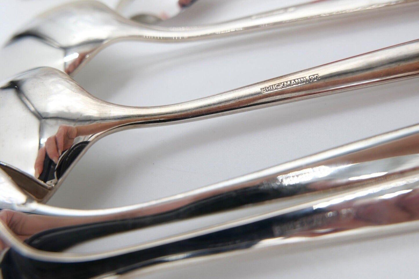 - NEU - 24 Teile BRUCKMANN 772 ELEGANCE 90er Silber Besteck Löffel Gabel Messer - Antikhandel-Stuttgart