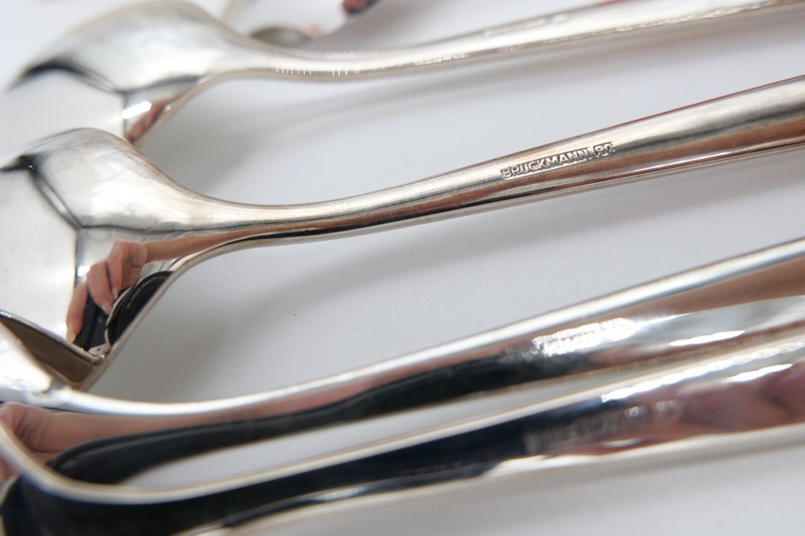 - NEU - 24 Teile BRUCKMANN 772 ELEGANCE 90er Silber Besteck Löffel Gabel Messer - Antikhandel-Stuttgart