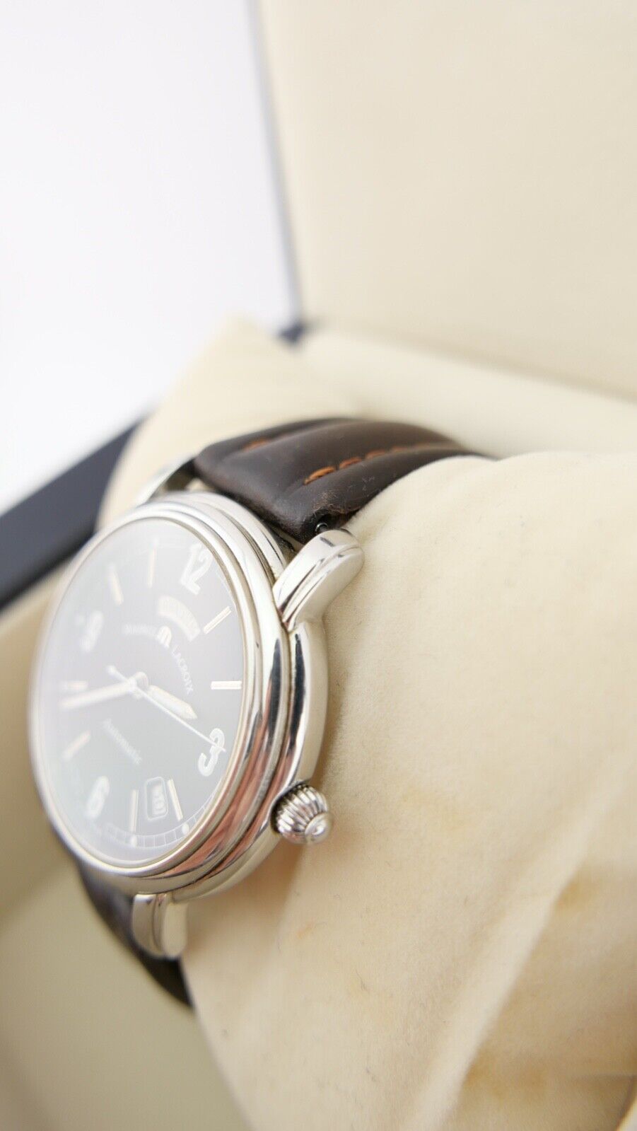 Maurice Lacroix Pontos 09777 Automatic Herren Uhr Day Date Edelstahl Eta 2836-2 - Antikhandel-Stuttgart