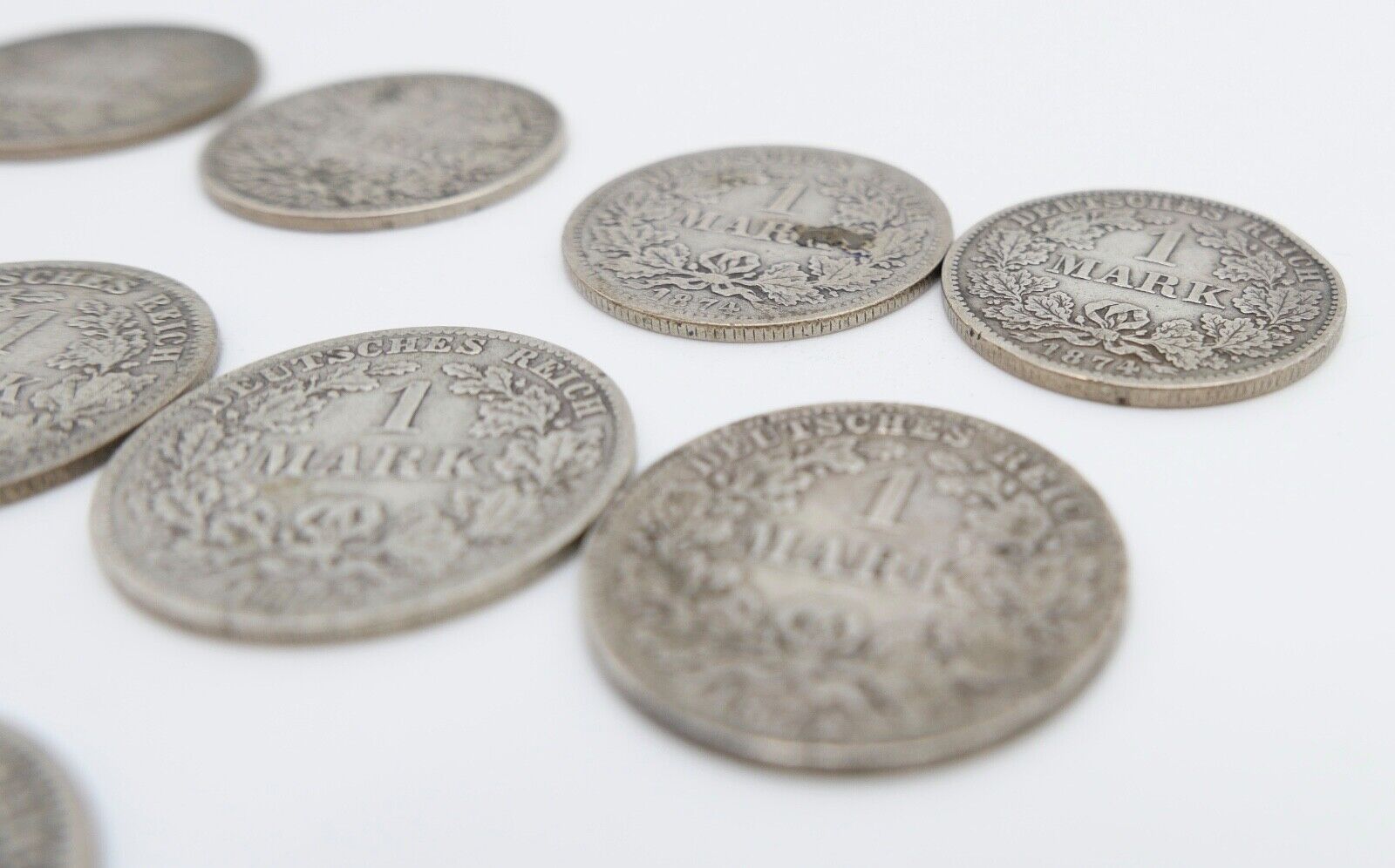 11x 1 Mark Deutsches Reich Jäger J.9 A B D F G 1873 / 1874 / 1875 / 1881 - Antikhandel-Stuttgart