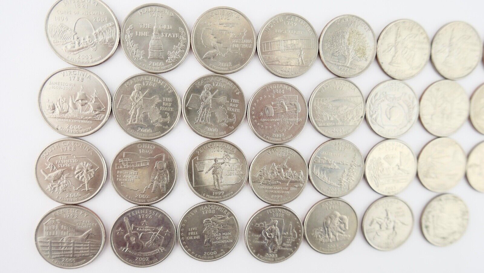 31x Quarter Dollar 2x One Dollar USA Konvolut LOT 1999-2006 25 Cent 1/4 Dollar - Antikhandel-Stuttgart