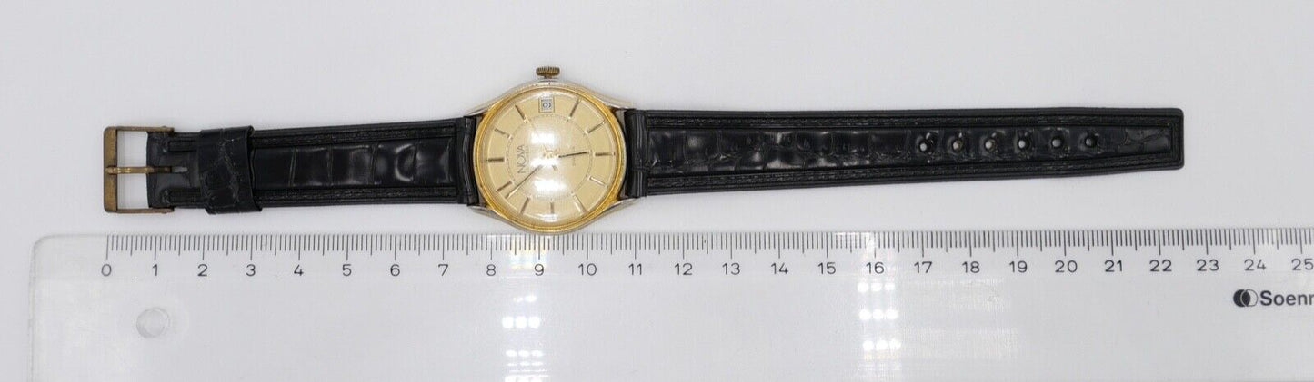 NOVA 1970er Jahre Herrenuhr Handaufzug Cal. EB 8501-76 mit Datum - Antikhandel-Stuttgart