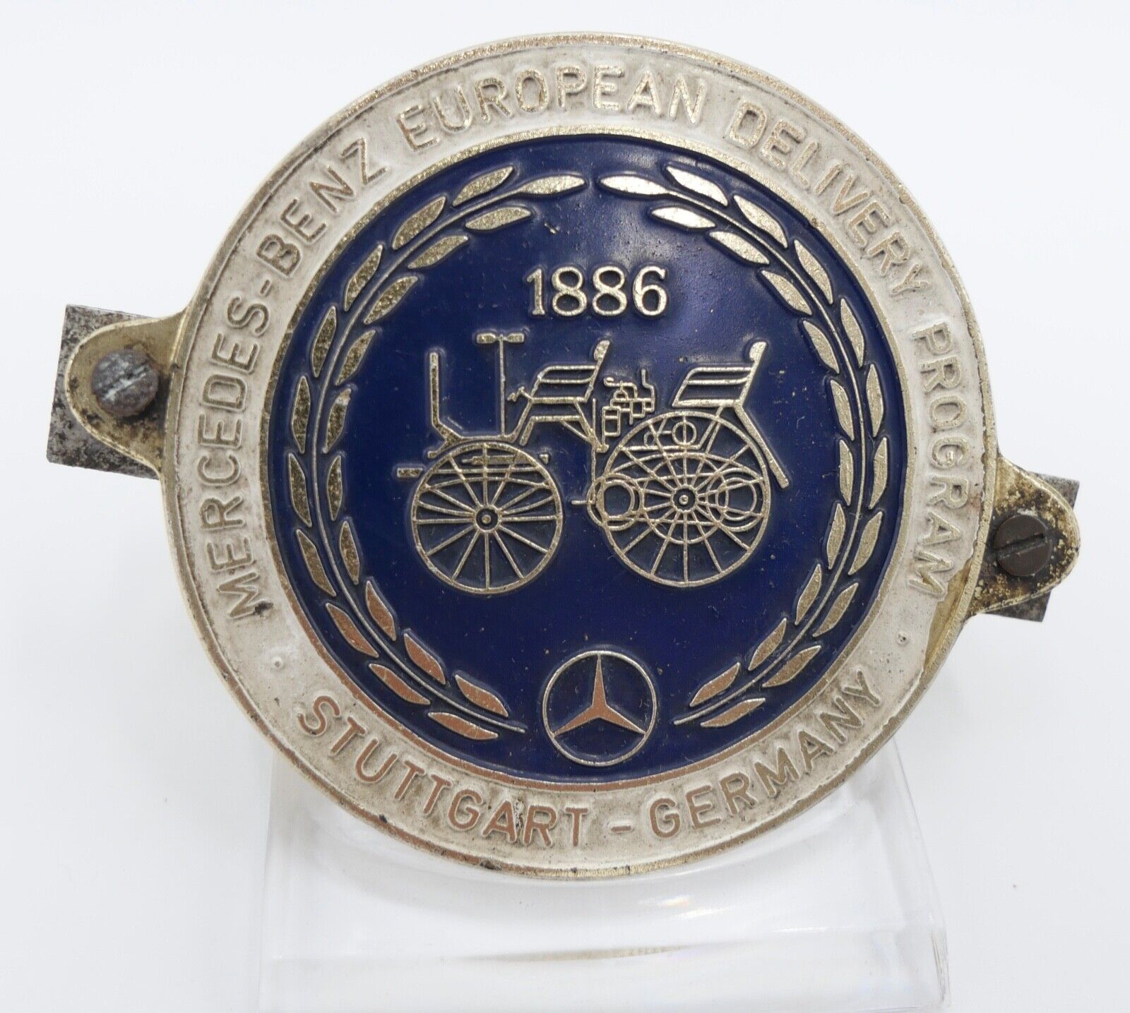 Autoplakette Mercedes-Benz European Delivery Program Stuttgart Germany Pforzheim - Antikhandel-Stuttgart