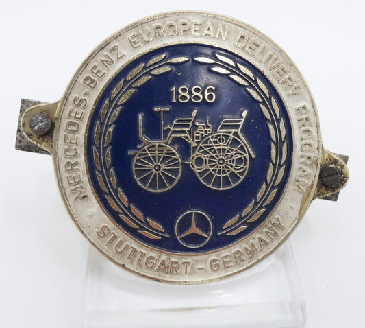 Autoplakette Mercedes-Benz European Delivery Program Stuttgart Germany Pforzheim - Antikhandel-Stuttgart
