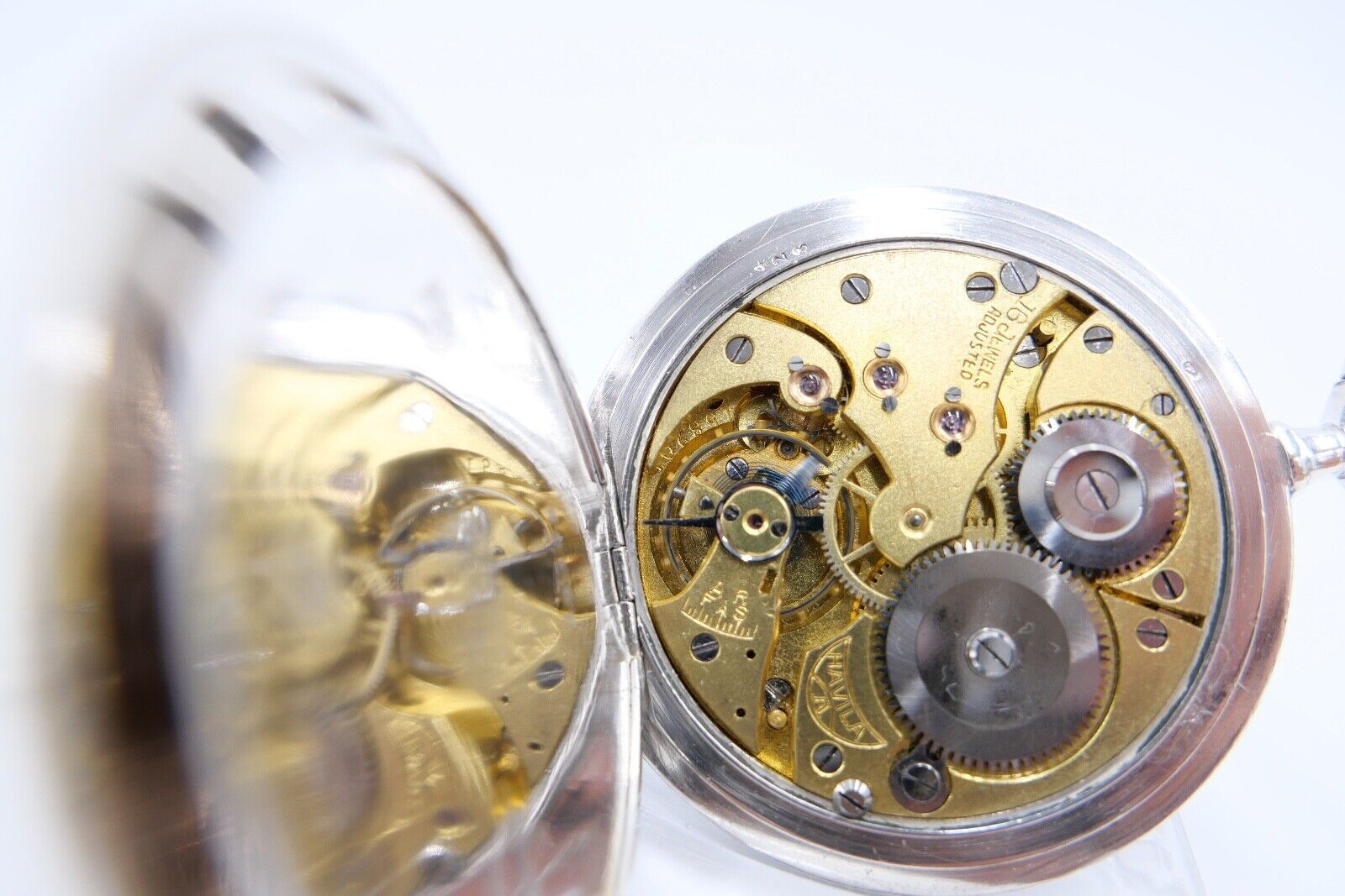 1901-1949 ART DECO SAVONETTE Taschenuhr HAVILA pocket watch Halbmond Krone Silbe - Antikhandel-Stuttgart