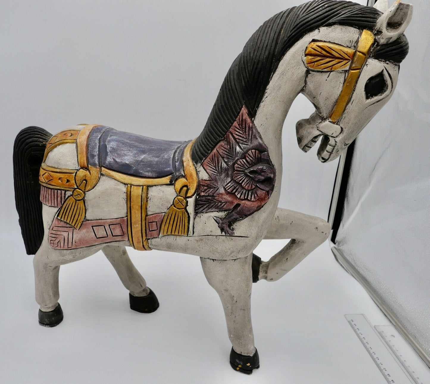 Altes massives Holzpferd 51x49 cm vermutlich Unikat 4,5 Kg - Antikhandel-Stuttgart