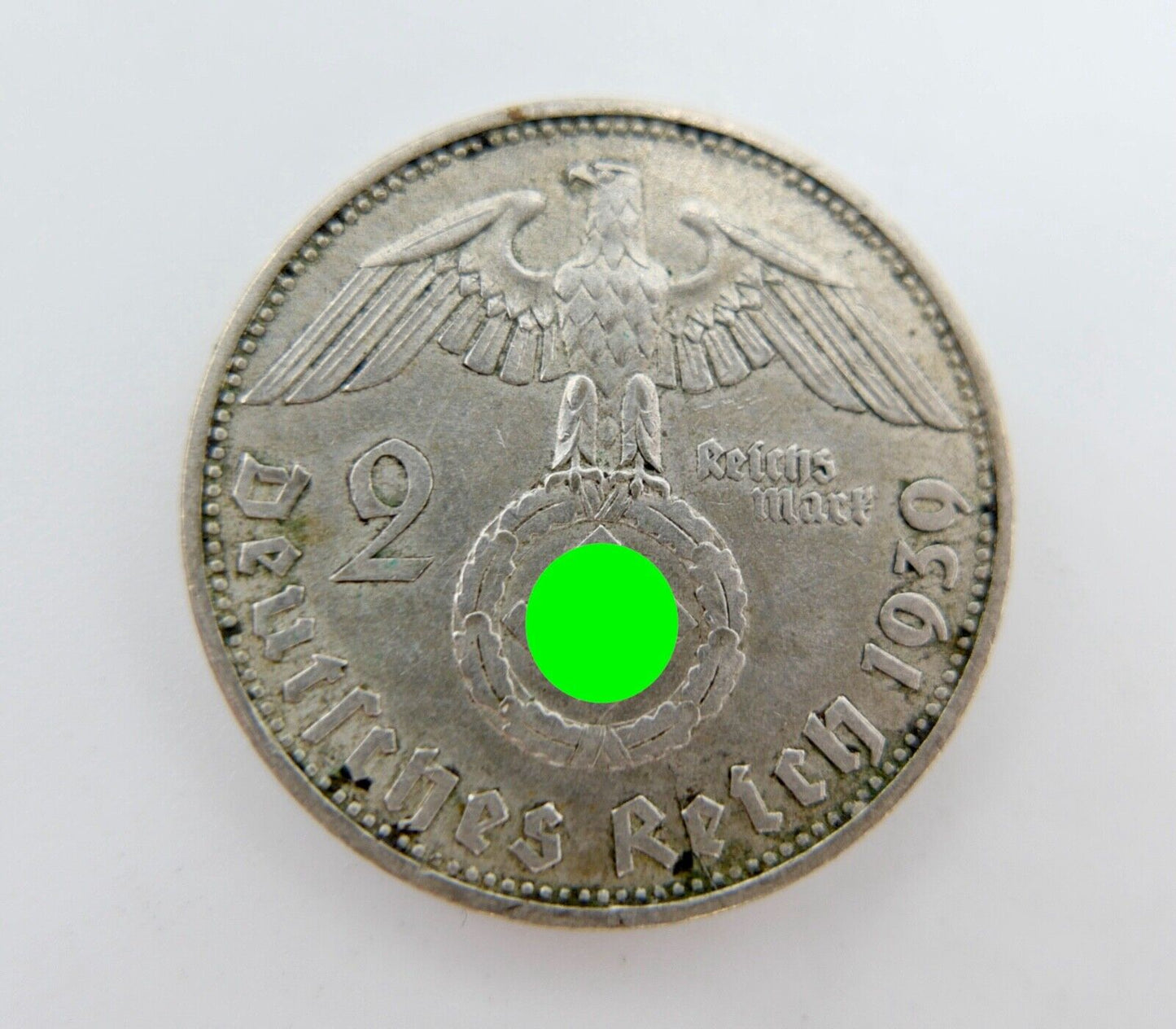 2 Reichsmark 1939 D FEHLPRÄGUG DOPPELPRÄGUNG auf Prägestätte Datum Schrift J.366 - Antikhandel-Stuttgart