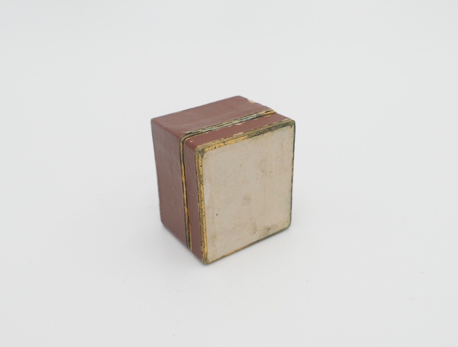 antikes Ringetui 3,5x4x2,8 cm Braun Etui Box Aufbewahrung Schatulle - Antikhandel-Stuttgart