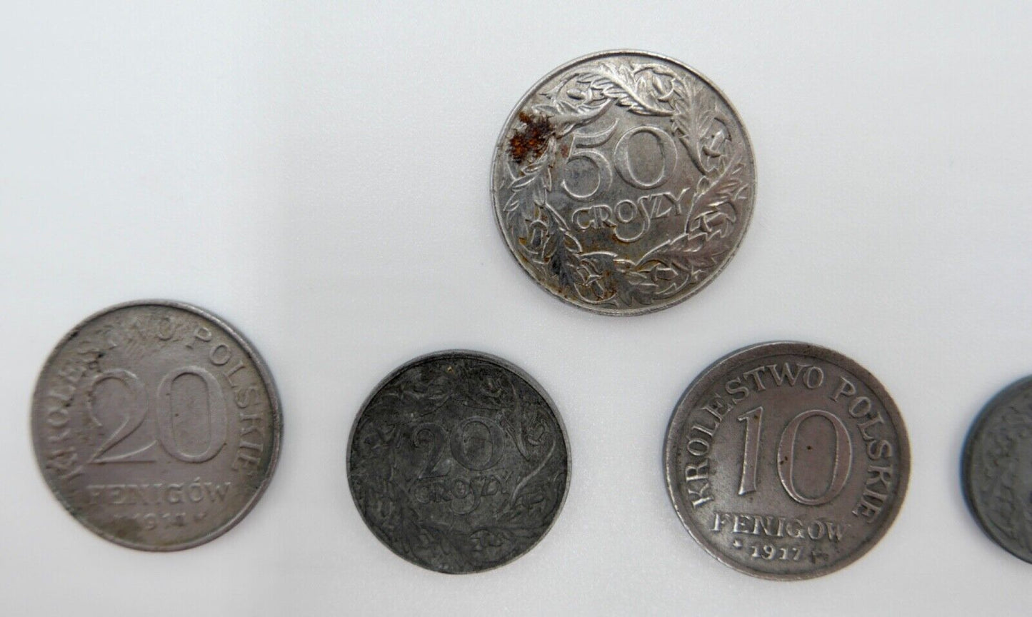 Posten Lot POLEN 1917-1939 Fenigow & Grozny Münzen 9 Stück Polskie - Antikhandel-Stuttgart