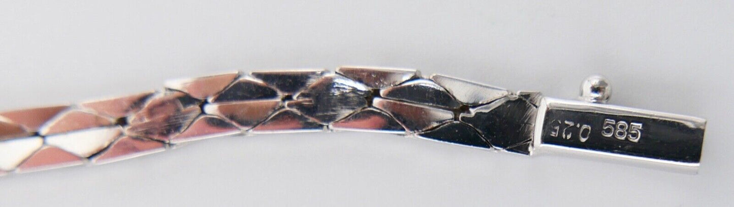 Diamant Saphir Armband 585 14K Weißgold 1970er 0,85 Ct VVS Top Wesselton - Antikhandel-Stuttgart