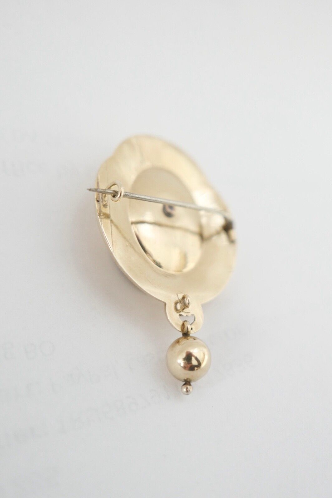 große BIEDERMEIER um 1840 antike Brosche 585 / 14K Schaumgold Saatperle ONYX - Antikhandel-Stuttgart