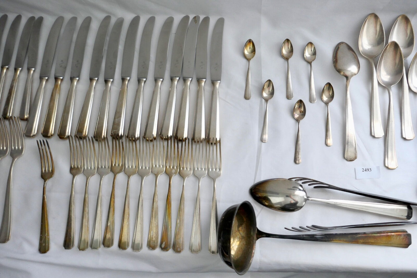 80 Teile WMF 1900 Hammerschlag 90er versilbert Gabel Messer Löffel