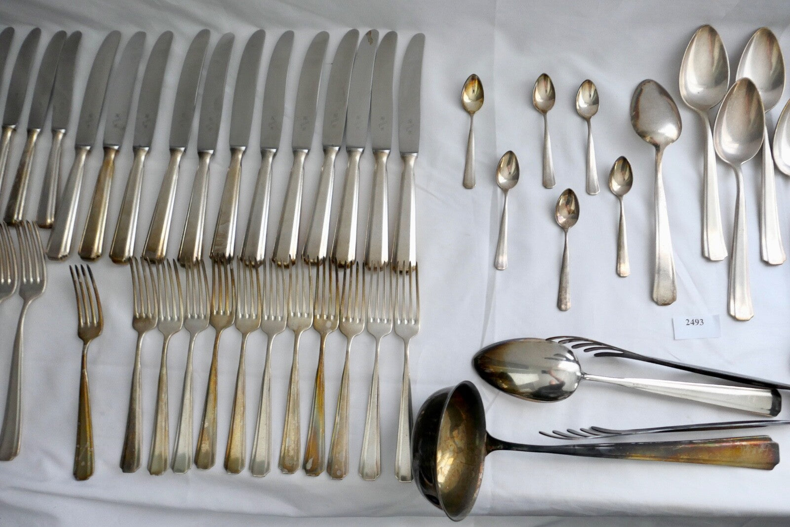 80 Teile WMF 1900 Hammerschlag 90er versilbert Gabel Messer Löffel