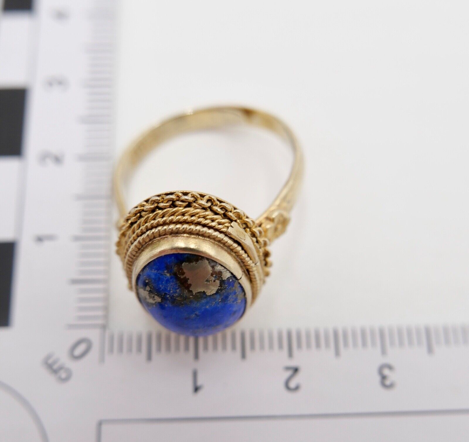 Lapislazuli Lapis Lazuli Ring Silber vergoldet 1960er Jahre China - Antikhandel-Stuttgart